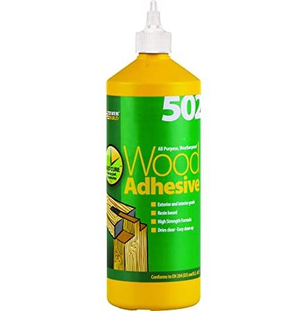 Everbuild 1 Litre Bottle 502 Wood Adhesive All Purpose Weatherproof