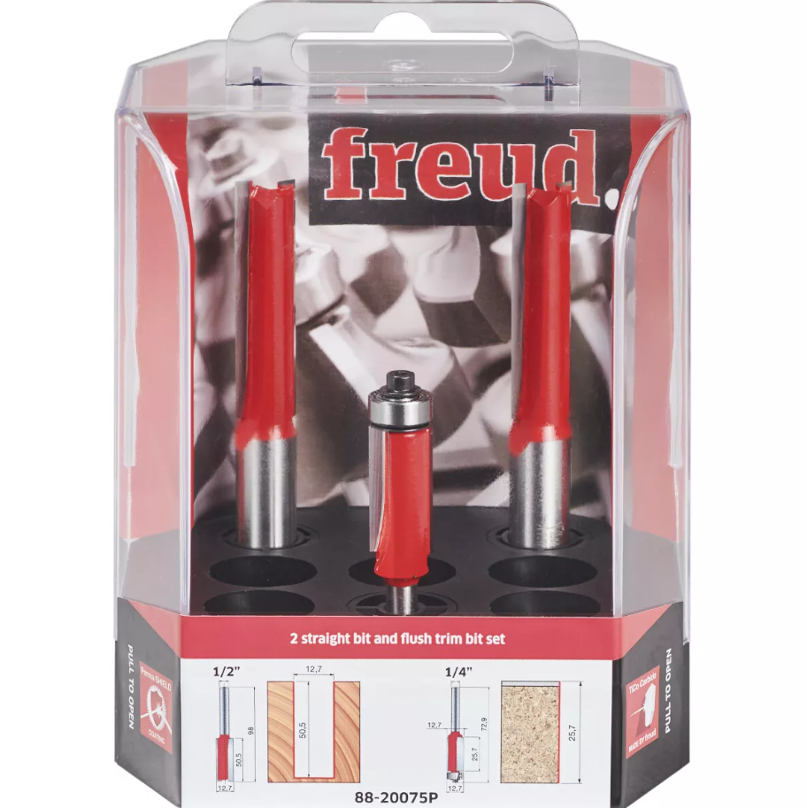 Freud F03FR04370 1-2in 1-4in Router Bit Set 3 Pack