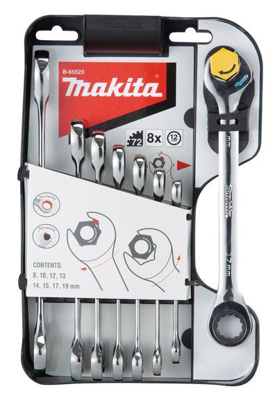 Makita Double ratchet wrench 8pc set MAK B 65523