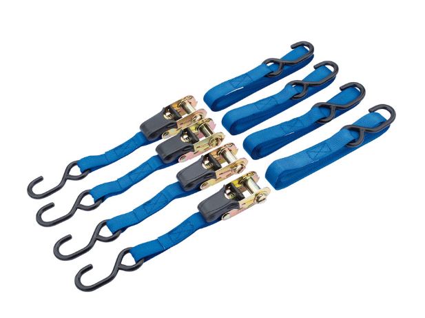 Draper 250kg Ratcheting Tie Down Straps (5M X 25mm) (4 Piece) DRA 60965