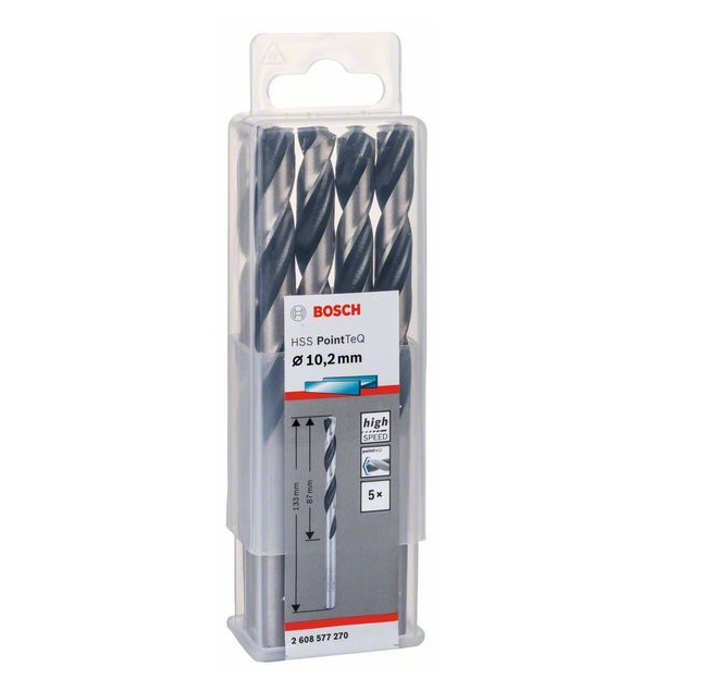 Bosch Metal drill bits Twist Drill PointTeQ 10.2mm (5pk) 2608577270