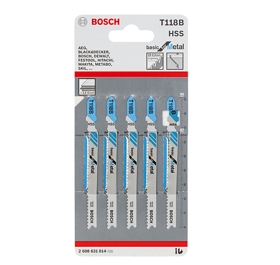 Bosch T118 B Jigsaw Blades 5 pk 2608631014